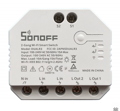 Releu smart Sonoff Dual R3 Lite, Wireless, 2 canale, Alb - EpicHome.ro