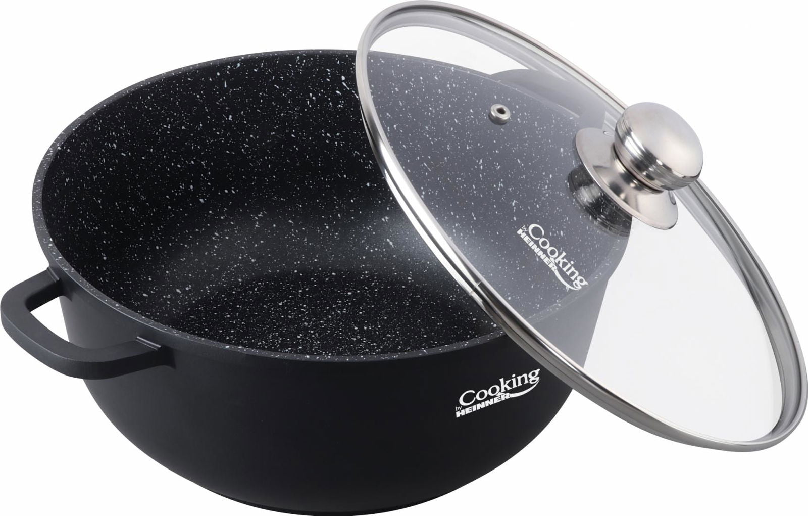 Semioala din aluminiu turnat cu capac, 36x16cm, 13.5L, Dark Line, Cooking By Heinner - EpicHome
