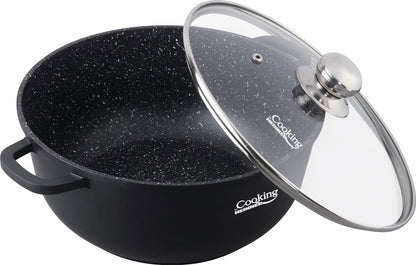 Semioala din aluminiu turnat cu capac, 36x16cm, 13.5L, Dark Line, Cooking By Heinner - EpicHome
