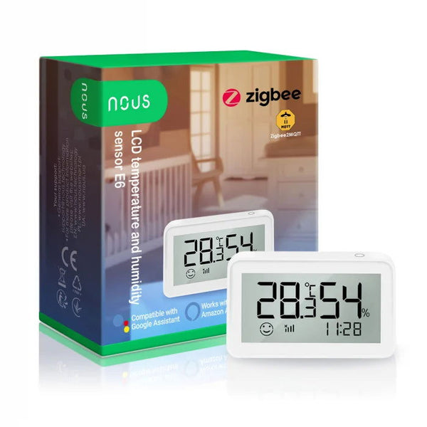 Senzor de temperatura si umiditate Nous E6, LCD, ZigBee - EpicHome.ro