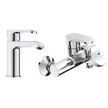 Set baterii baie Pyramis Smartline SALT, lavoar, cada si dus, alama (bronz), finisaj cromat, cartus cu disc ceramic - EpicHome.ro