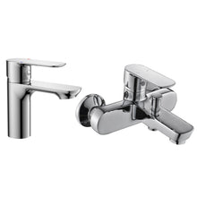 Set baterii baie Pyramis Smartline VENT, lavoar, cada si dus, alama (bronz), finisaj cromat, cartus cu disc ceramic - EpicHome.ro