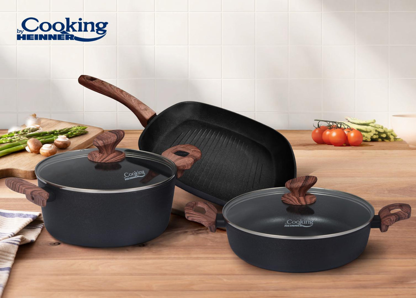 Set vase de gatit 5 piese aluminiu forjat, Malta, Cooking By Heinner - EpicHome