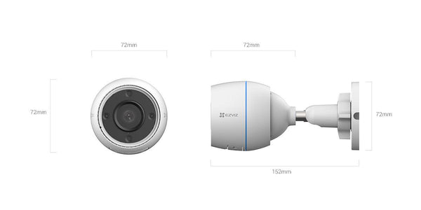 EZVIZ CS-H3 Camera WiFi Exterior 3MP 2.8mm IR 30m IP67 Viziune Nocturnă