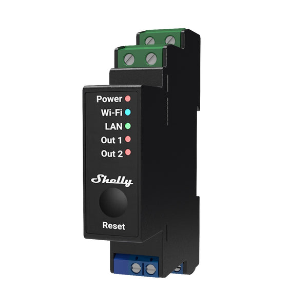 Releu Inteligent Shelly Pro 2PM – 2 Canale, Contor Energie, WiFi & LAN, Șină DIN