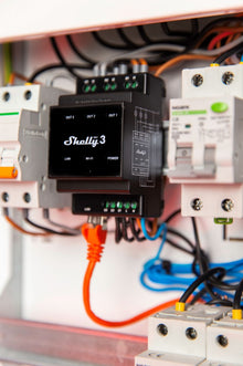 Releu Inteligent Shelly Pro 3 - 3 Canale, WiFi & LAN, Montaj Sina DIN