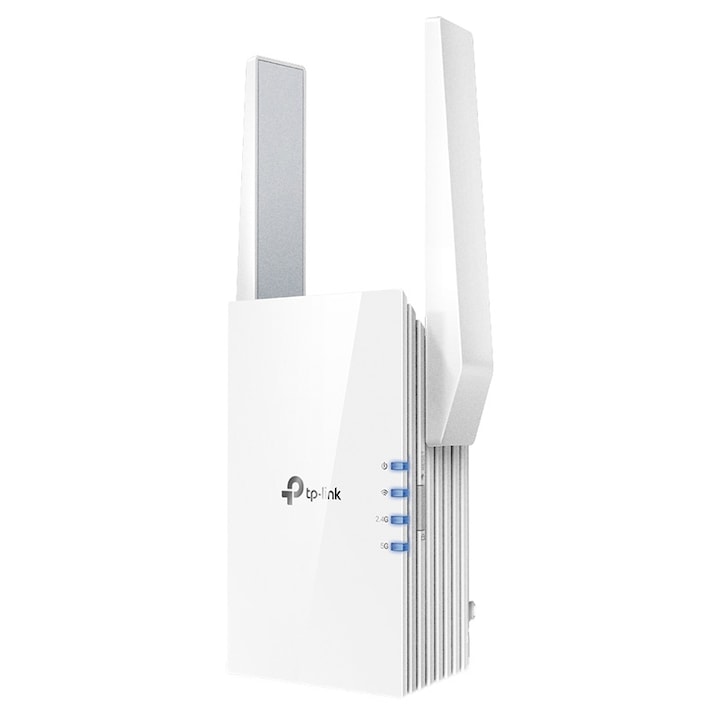 Range Extender TP-Link RE505X Wi-Fi 6 Dual-Band Gigabit AX1500, tehnologie OneMesh, Adaptive Path, Mod High Speed, Mod Access Point