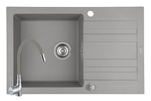 Set chiuveta granit NAXOS 1B1D 79x50 si baterie Eco Flessi Grey #1