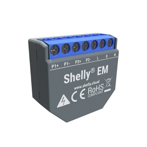 Shelly EM Contor de Energie Monofazat 2 Canale cu Control Contactor
